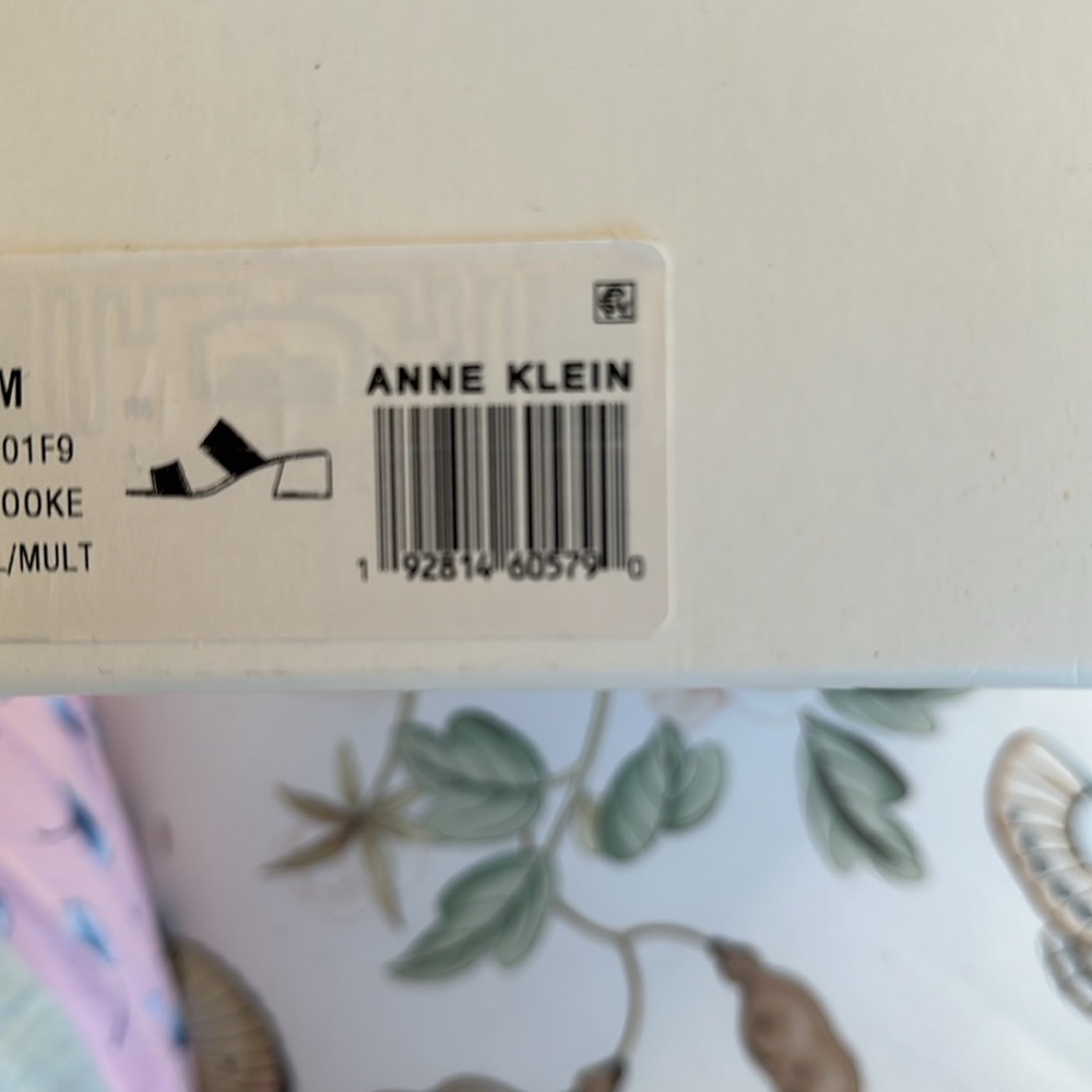 NEW in Box Anne Klein Brooke Natural Woven & Leather Slide Sandals 9M Coastal - Picture 15 of 15